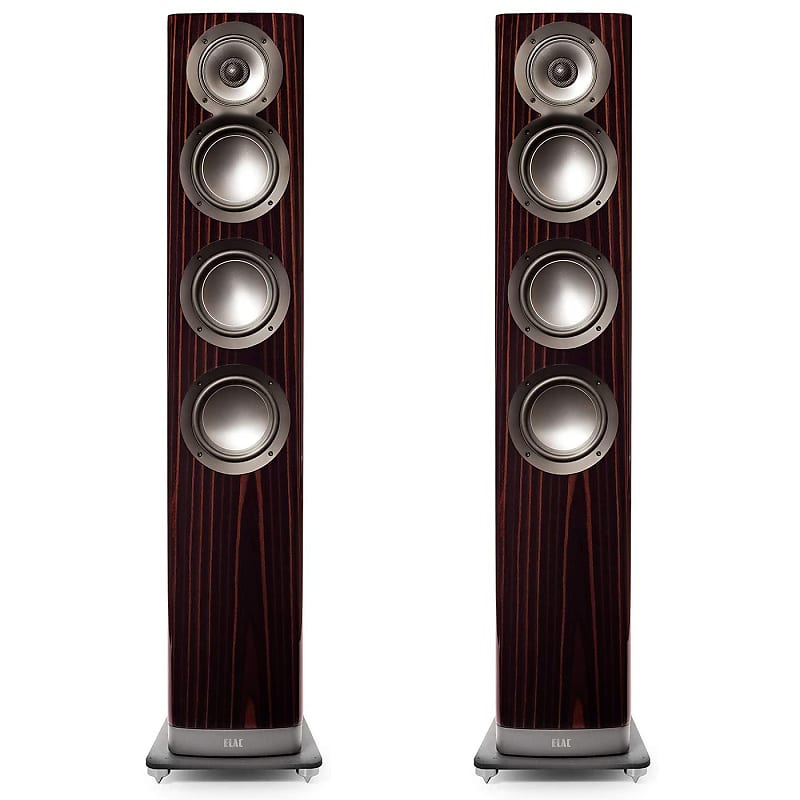 ELAC Navis Powered Floorstanding Speaker, Gloss Ebony Emara, Pair  			