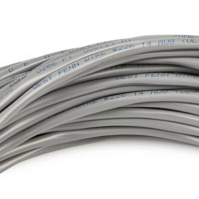 West Penn 226-100-GRAY 100' 2-Conductor 14AWG Stranded Raw Audio Cable, Gray image 3