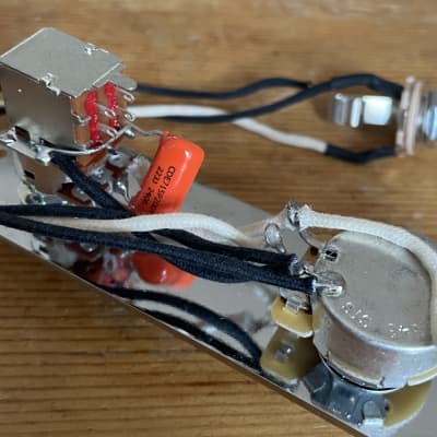 Fender Telecaster Wiring Harness Upgrade 500k CTS/ Bourns Pots PUSH/PULL Coil Split .022 Orange Drop Cap Oak Grigsby Switch PLATE/KNOBS image 7
