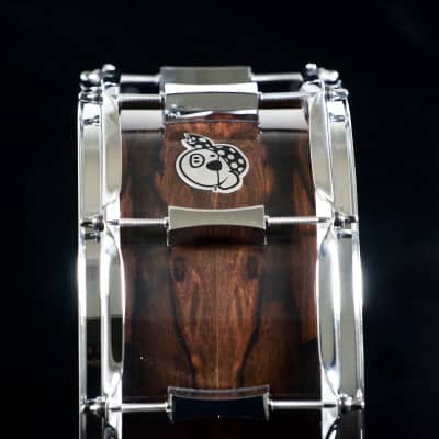 Pork Pie Percussion 6.5" x 14" 10-Ply Maple Snare Drum in Ziricote Gloss Finish image 5