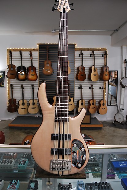 Cort A5 Plus FMMH OPN Artisan Series Figured Maple/Mahogany 5-String Bass Open Pore Natural image 1