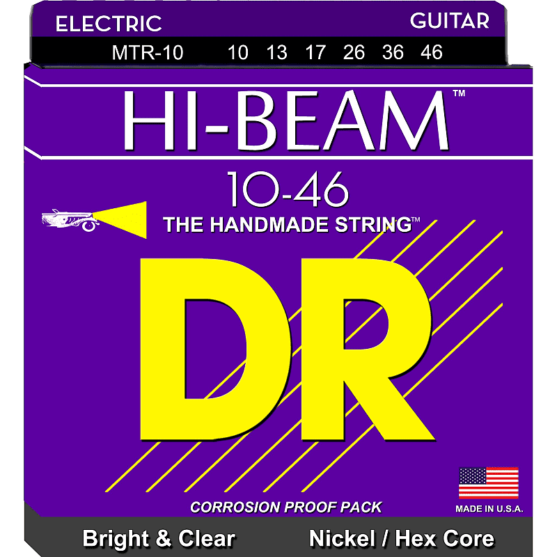 DR MTR-10 Hi-Beam Medium 10-46 Electric Guitar Strings image 1