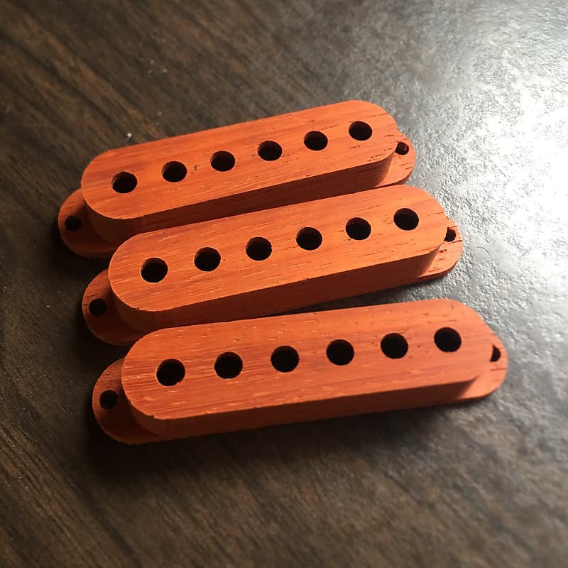 Guilford Padauk Single Coil Pickup Covers Set of 3 Block Reverb