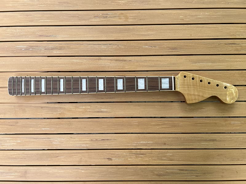 Jazzmaster / Stratocaster neck with binding and block inlays Reverb