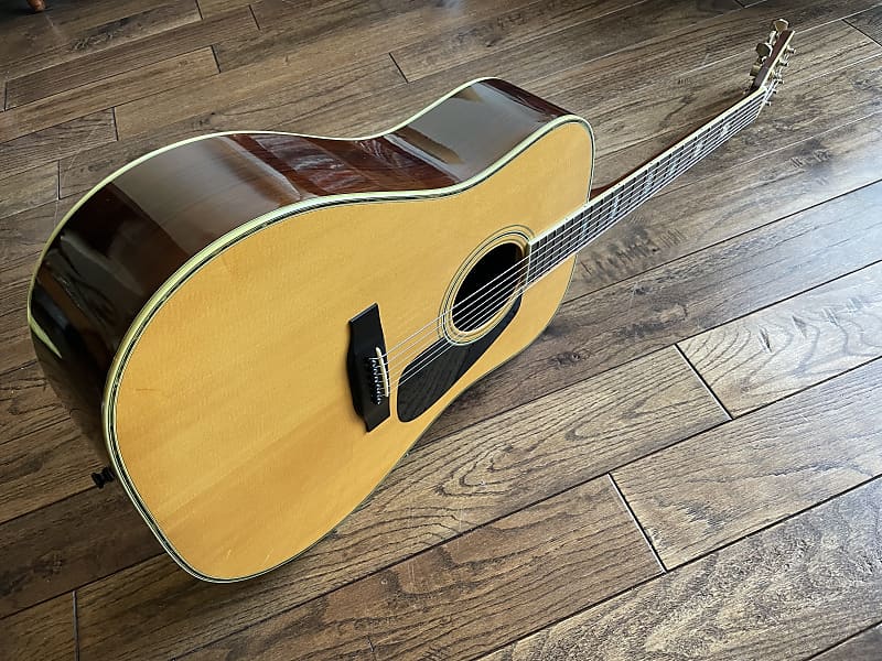 Vintage 1980s Morris TF-801 Acoustic Dreadnaught Guitar D45