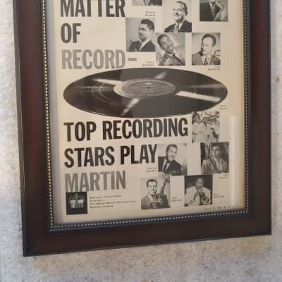 1958 Martin Horns Promotional Ad Framed Chet Baker, Miles Davis, Dizzy Gillespie & Others Original for sale