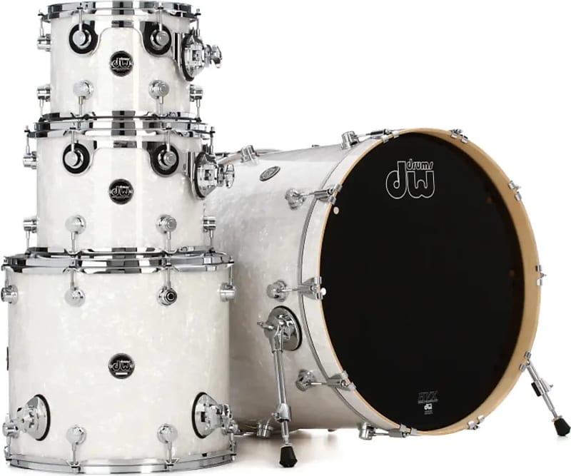 DW Performance Series 4-Piece Acoustic Drum Shell Pack, White | Reverb