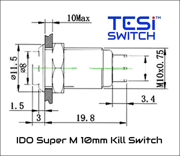 Tesi IDO Super M 10MM Metal Momentary Push Button Guitar Kill Switch -  FU-Tone