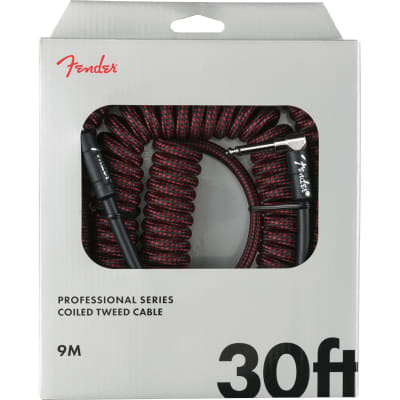 Fender Professional Coil Cable, 30ft, Red Tweed for sale