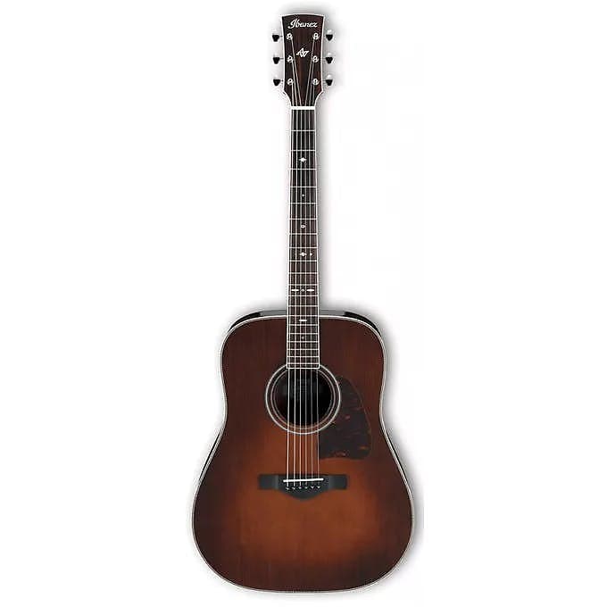 Ibanez AVD10 Thermo Aged Dreadnought Acoustic, Brown Violin Sunburst image 1