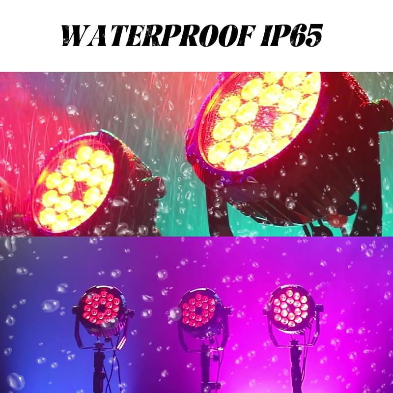 Outdoor Waterproof Led Par Lights 18X18W Rgbwa Uv 6In1 Led Light Dmx  Control Stage Light Dj Equipment Disco Lighting For Party, Club, Bar,  Wedding, Halloween Decorations