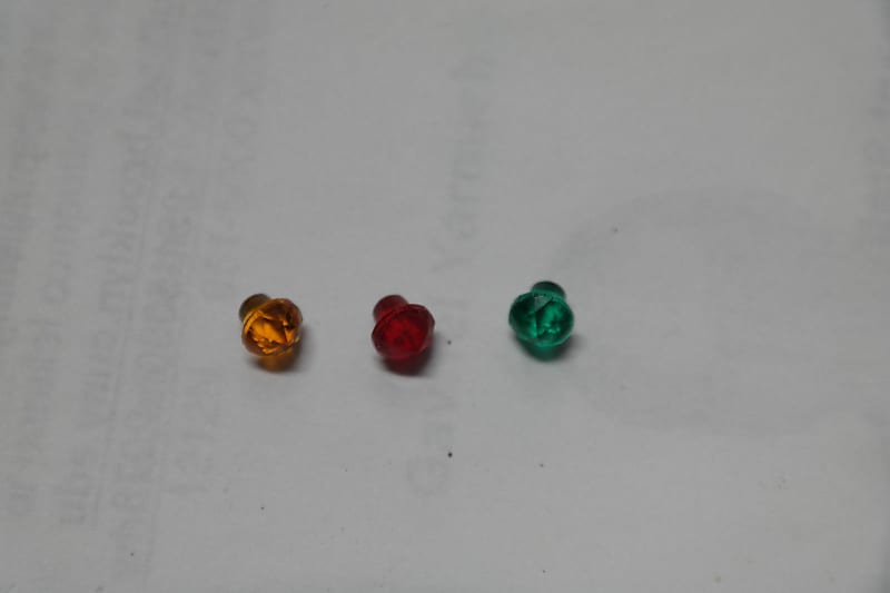 Fisher 202-R faceplate jewels (set of 3) lamps lights crystal stone cover  			