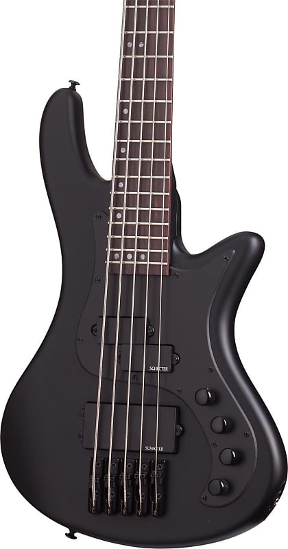 Schecter 2523 Stiletto Stealth-5 5-String Bass Guitar, Satin Black image 1