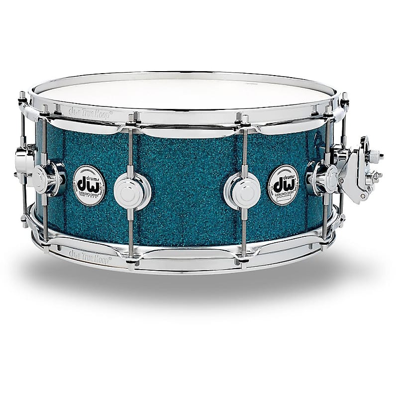 DW Collector's Series FinishPly Teal Glass Snare Drum With Chrome Hardware Regular 14 x 6 in. image 1
