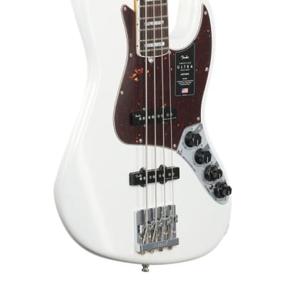 Fender American Ultra Jazz Bass Rosewood Fingerboard Arctic Pearl with Case image 9