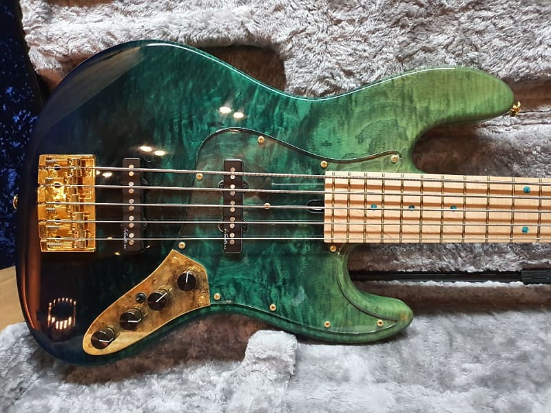 2018 Bacchus Exotic Wood Custom Woodline 517 Japan Handmade Series 5 String  Bass