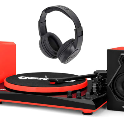 Gemini TT-900BR Vinyl Record Player Turntable+Dual Bluetooth Speakers+Headphones image 1