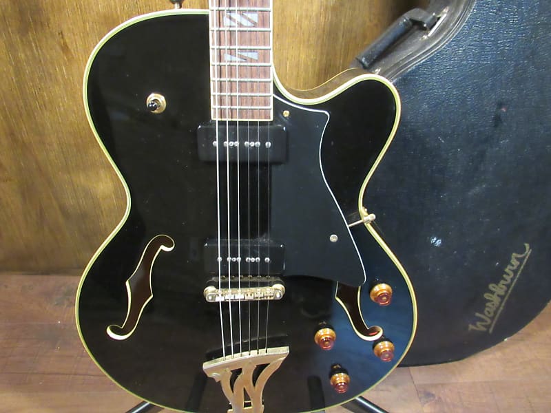 Washburn Memphis Blues J8 Black With Original Case Reverb