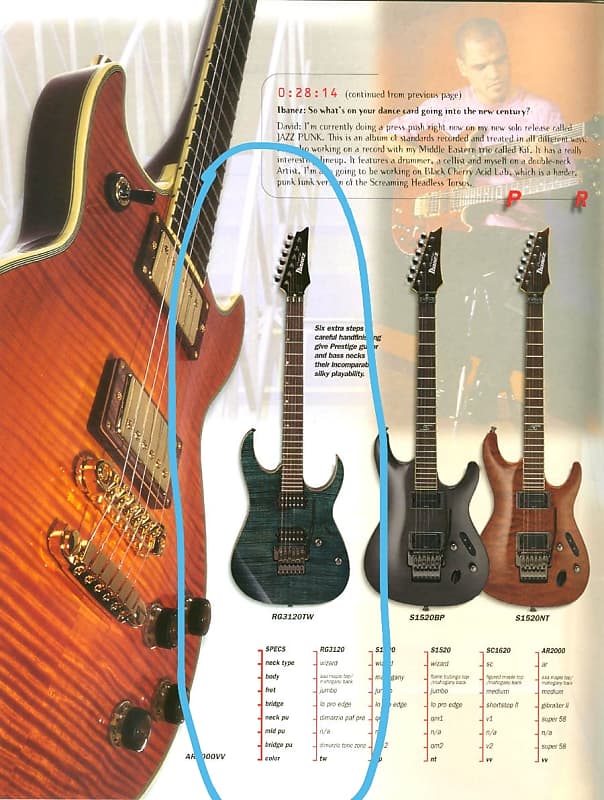 Ibanez Prestige RG3120 TW 2002 Twilight Blue | Reverb Italia