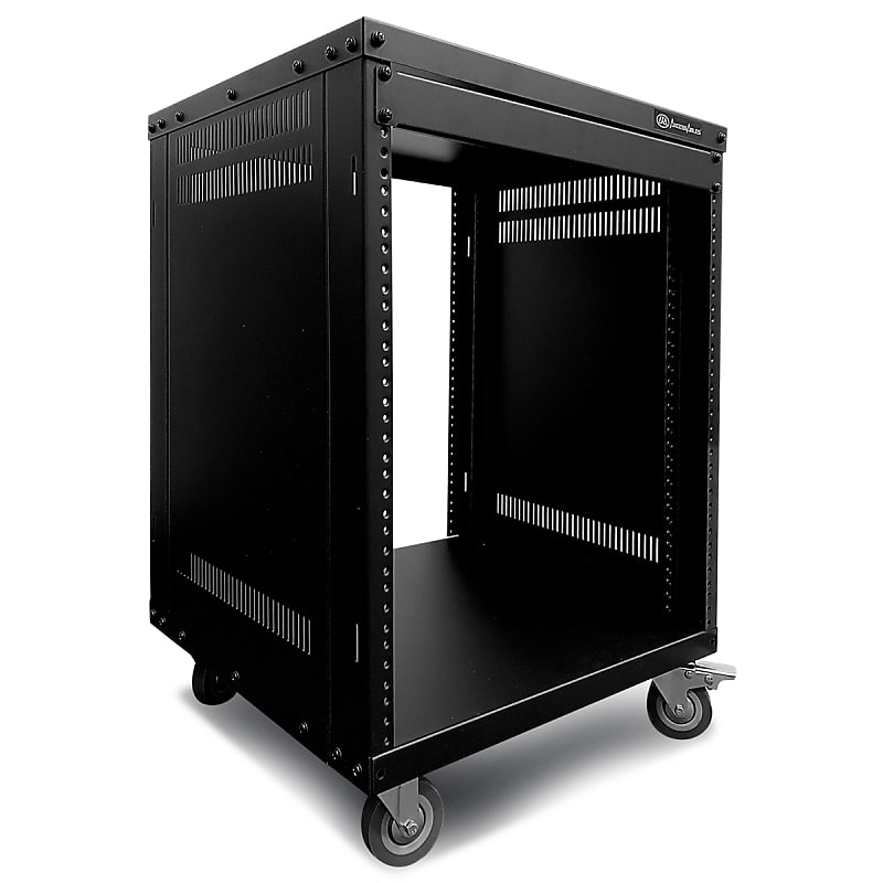 AxcessAbles 12U AV Rack Stand, 12 Space Component Rack Cabinet, Removable  Side Panels for Open-Frame, 550lb Capacity Four Post Network Server Case, 19-Inch Rack-mountable Cabinet (RK12U)