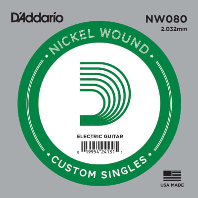 D'Addario NW080, .080 - Corde au détail – filet nickel – guitare électrique image 1