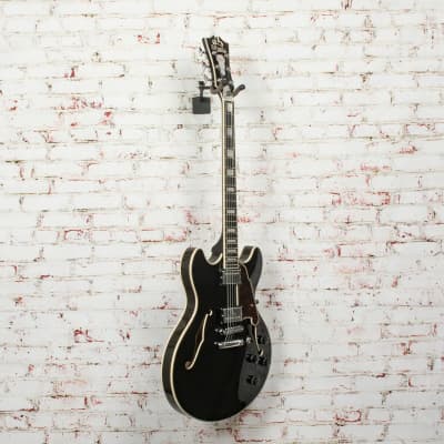 D'Angelico Premier DC Semi-Hollow Electric Guitar Black Flake image 4