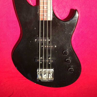 1983 Hamer Made in USA  Black Sparkle Cruise Bass Guitar With Factory Case - Plays & Sounds Great! image 3