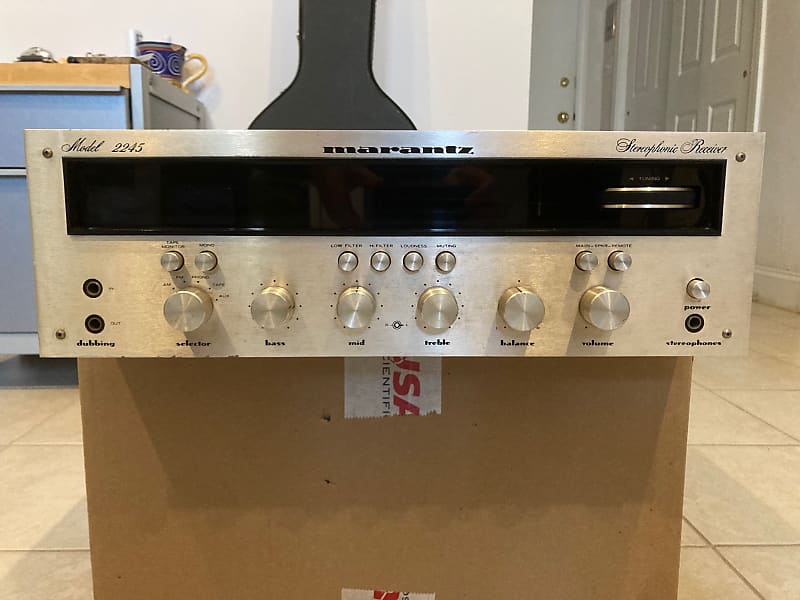Marantz Model 2245 stereo receiver, rare champagne engraved finish, 1970s  			