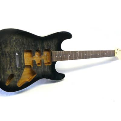 E-Gitarren Bausatz / Guitar DIY Kit ML-Factory® MLS transp. Black Mahagoni/Palisander ohne Hardware image 1