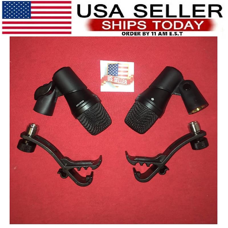 2 Drum Mics for Snares Tom Floor Toms Cajons Djembe Bongos Reverb