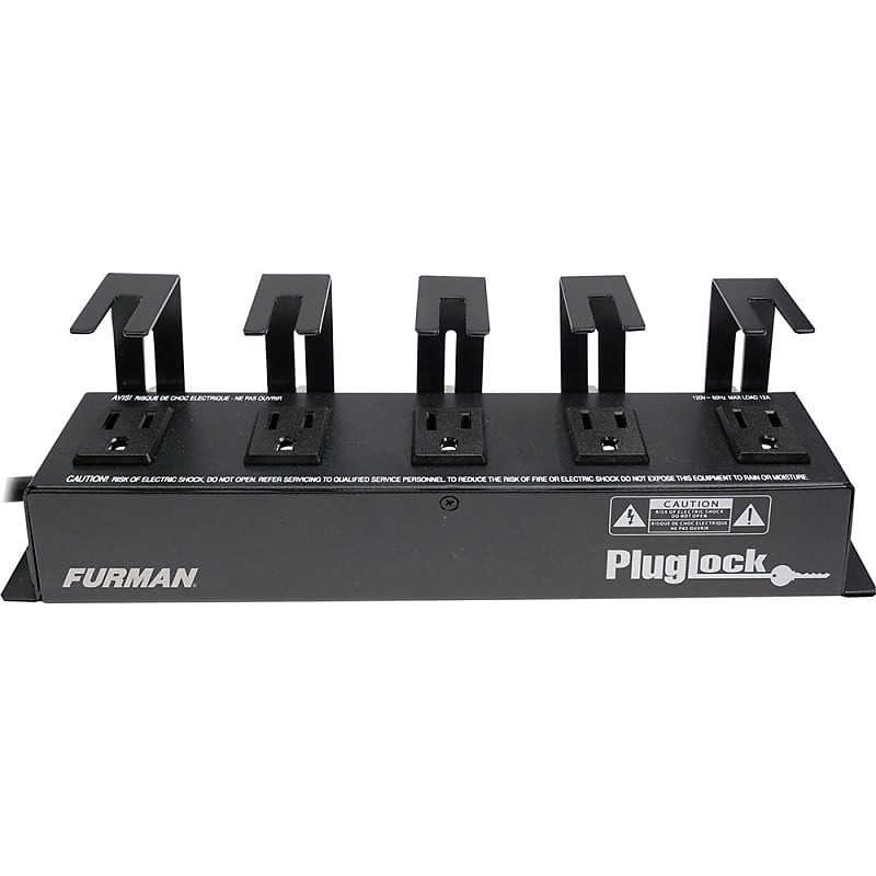 Furman PlugLock-PFP 5-Outlet Circuit-Breaker Protected Locking Outlet Strip - 5' Cord image 2
