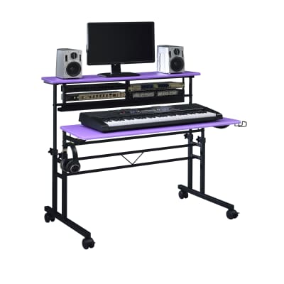 Musiea BE100 Series Sit and Stand Recording Music Studio Desk Workstation with 2x3U rack image 1