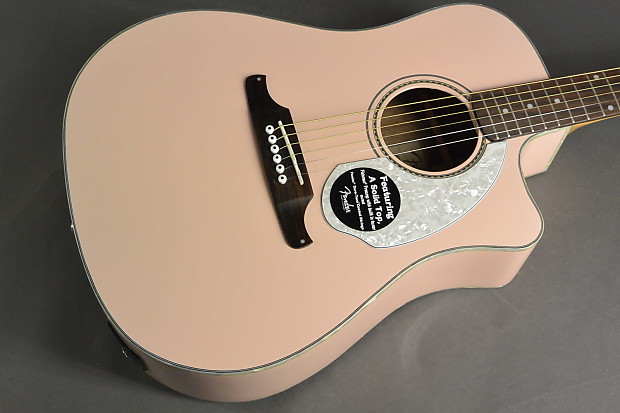 Fender Sonoran SCE Acoustic Electric Guitar Shell Pink
