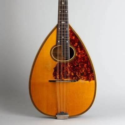Wm. Stahl Flat back, bent top Mandola made by Larson Brothers c. 1925 natural top, faux rosewood bac image 1