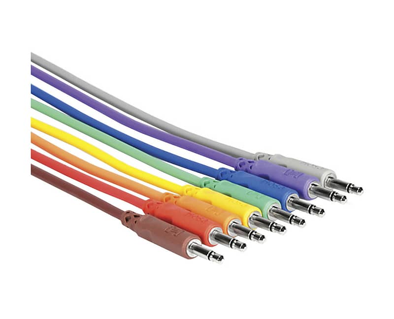 Hosa CMM-815 6-inch Modular Synth 3.5mm 1/8" TS Patch Cables (8-pack) image 1