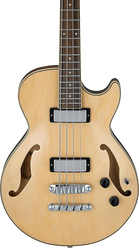 Ibanez AGB200 Semi-Hollow 4-String Bass, Bound Walnut Fingerboard, Natural image 1