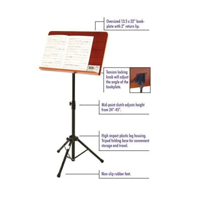OnStage Wide Conductor Stand w/ Wood Top image 2