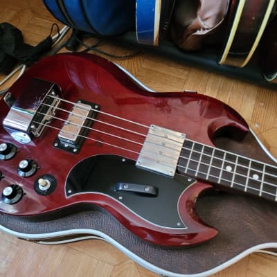 70's 1975 Greco EB Bass  Japan Cherry with hardcase and New Frets image 4