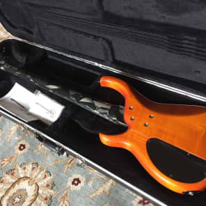 Modulus Quantum 5 Bass Guitar 5A Quilt Top MAPLE NOS Bartolini - TOP OF LINE 2006 Orange Brown Yello image 5