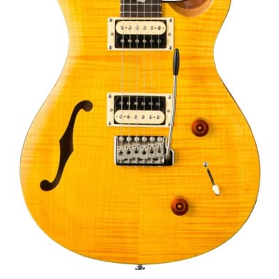 PRS CU2SH SE Custom 22 Semi-Hollow Electric Guitar in Santana Yellow with Gigbag