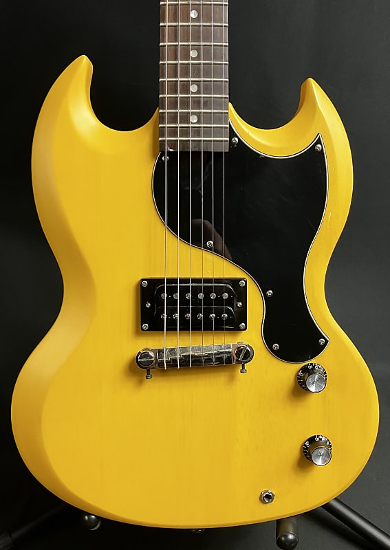 Epiphone SG Junior Electric Guitar Worn TV Yellow Finish