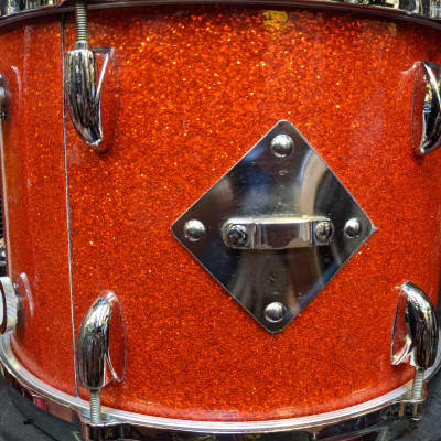 Rare! 1960s Gretsch Round Badge 9 x 13" Tangerine Sparkle Tom #2 - Looks And Sounds Great! image 3