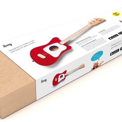 Loog Mini Acoustic Guitar for Children and Beginners, (Red) image 6