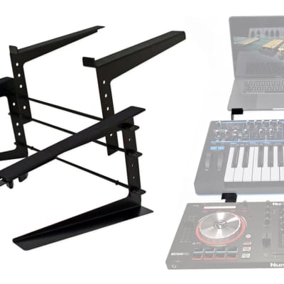 Rockville Dual Shelf Laptop+Controller Stand for Akai Professional Fire Grid image 3