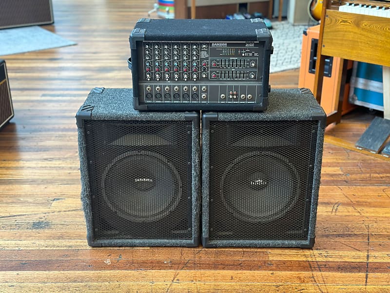 300 Watt Samson PA 324 with a Pair of Cabinets image 1