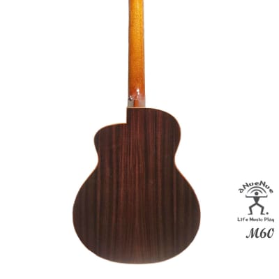 aNueNue M60 Solid Cedar & Rosewood Acoustic Future Sugita Kenji design Travel Size Guitar image 3