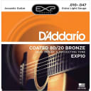 D'Addario EXP10 Coated 80/20 Bronze Acoustic Guitar Strings Extra Light 10-47
