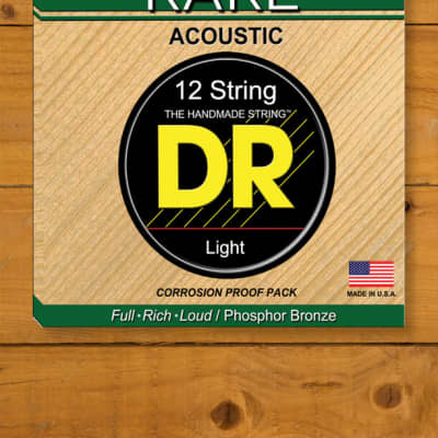 DR RARE - Phosphor Bronze Acoustic Guitar Strings | 12-String Extra Light 10-48 for sale