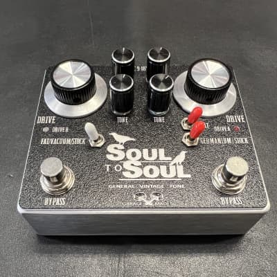 General Vintage Tone Soul to Soul Overdrive pedal  - silver/black SRV image 1
