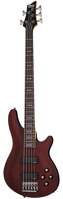 Schecter OMEN-5 5-String Bass Guitar, Walnut Satin, 2094 image 1